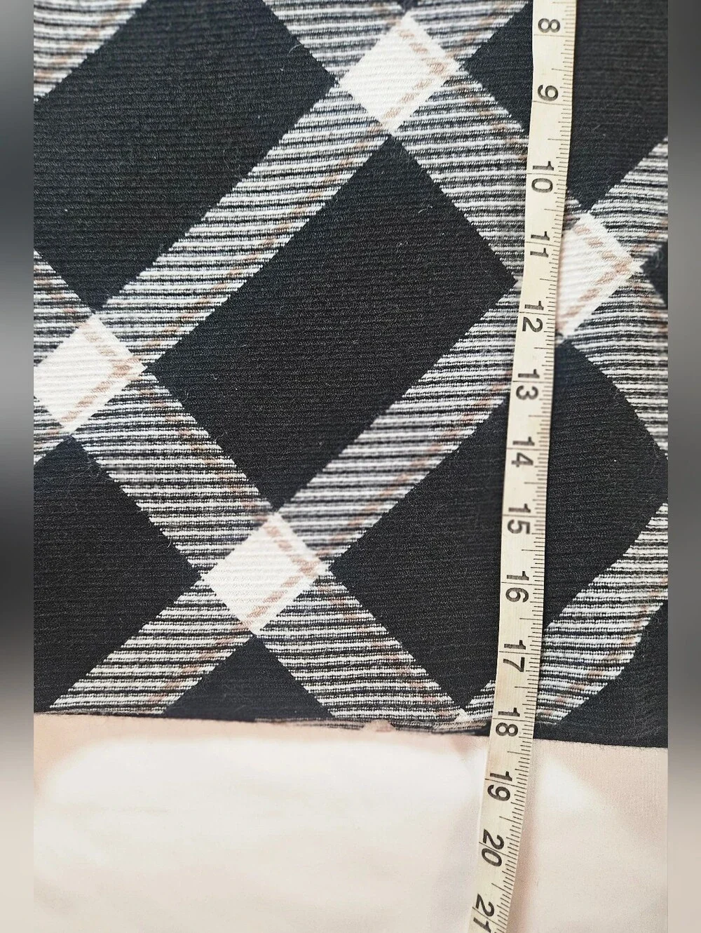 White House Black Market Womens Black & White Plaid Faux Leather Mini Skirt Sz 0